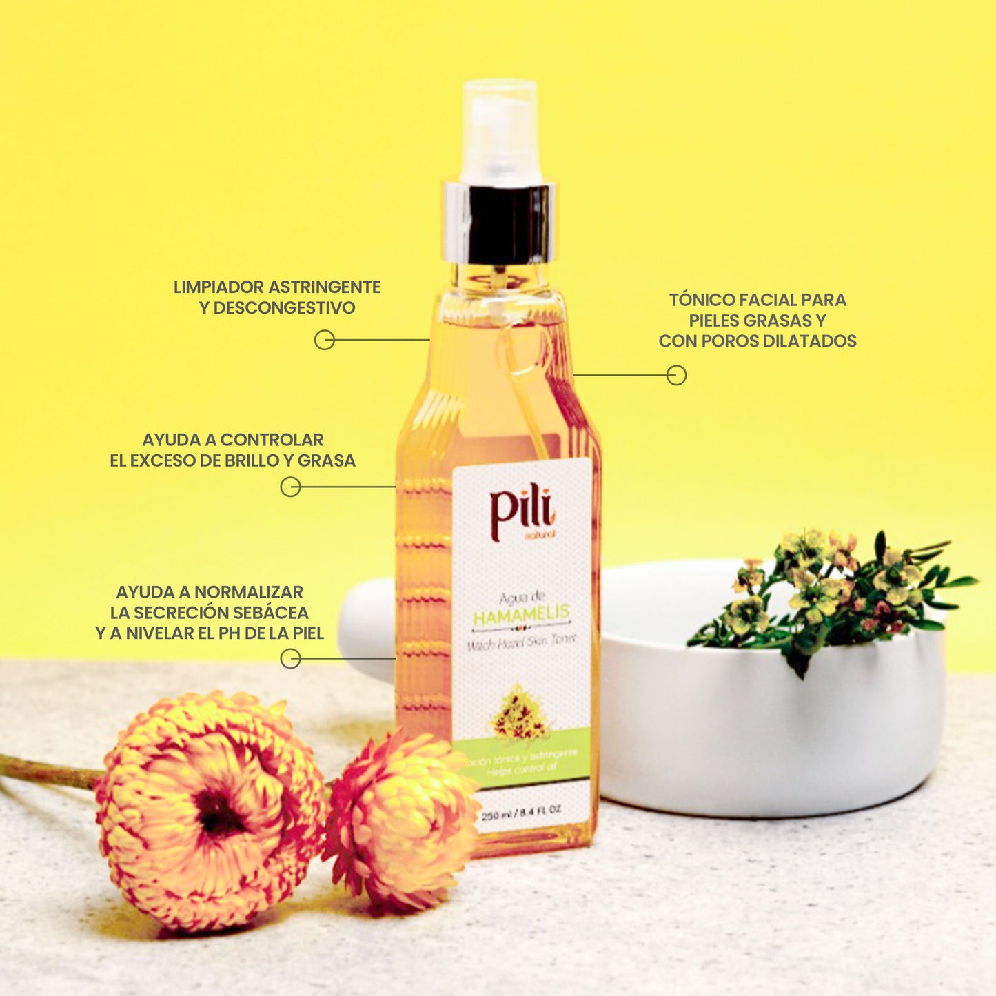 Agua de hamamelis 250 ml Pili