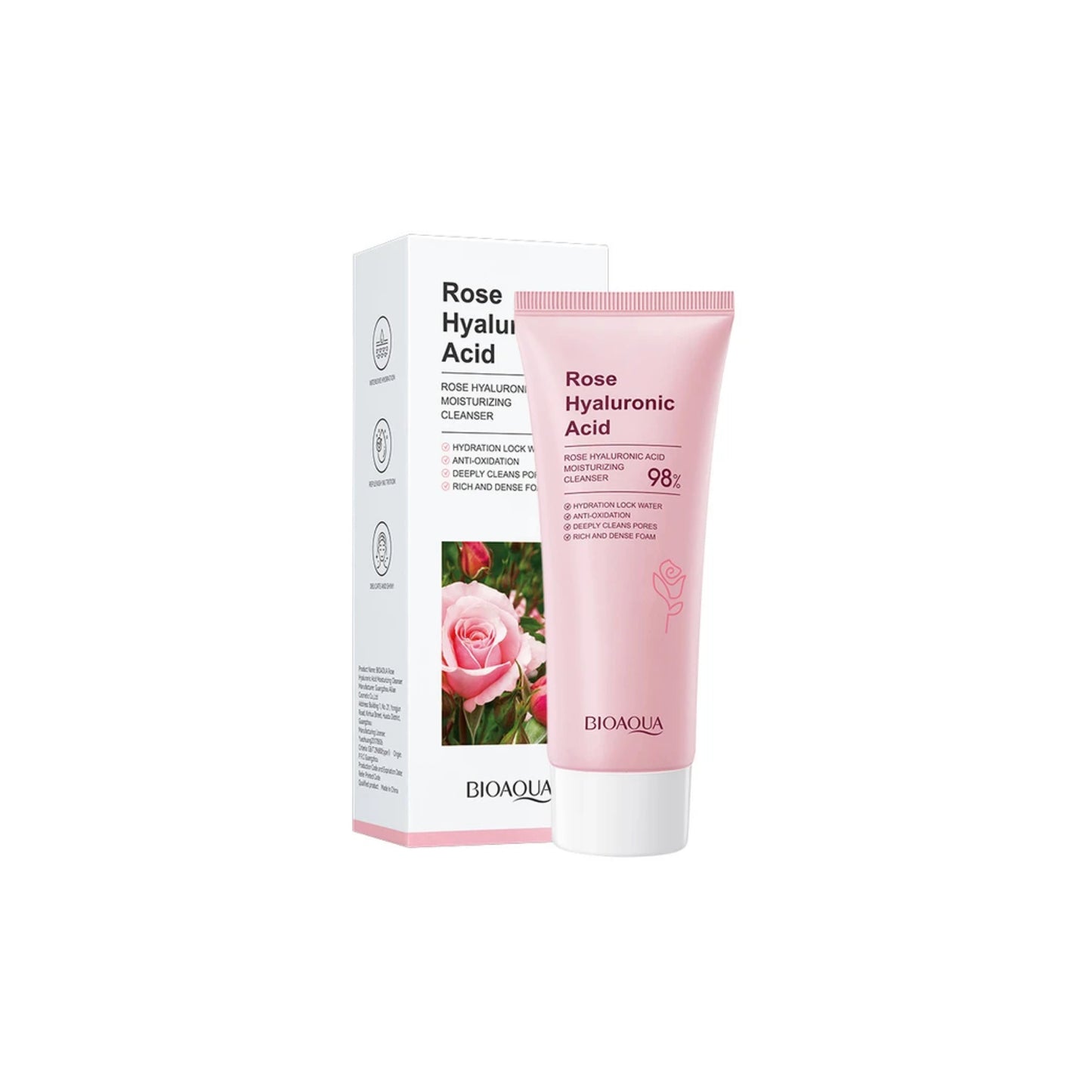 Jabon facial rose con acido hialuronico Bioaqua