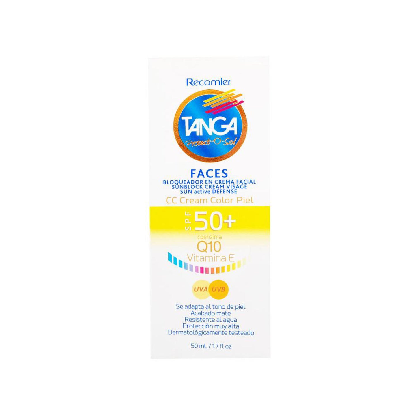 Bloqueador solar facial 50 SPF Tanga